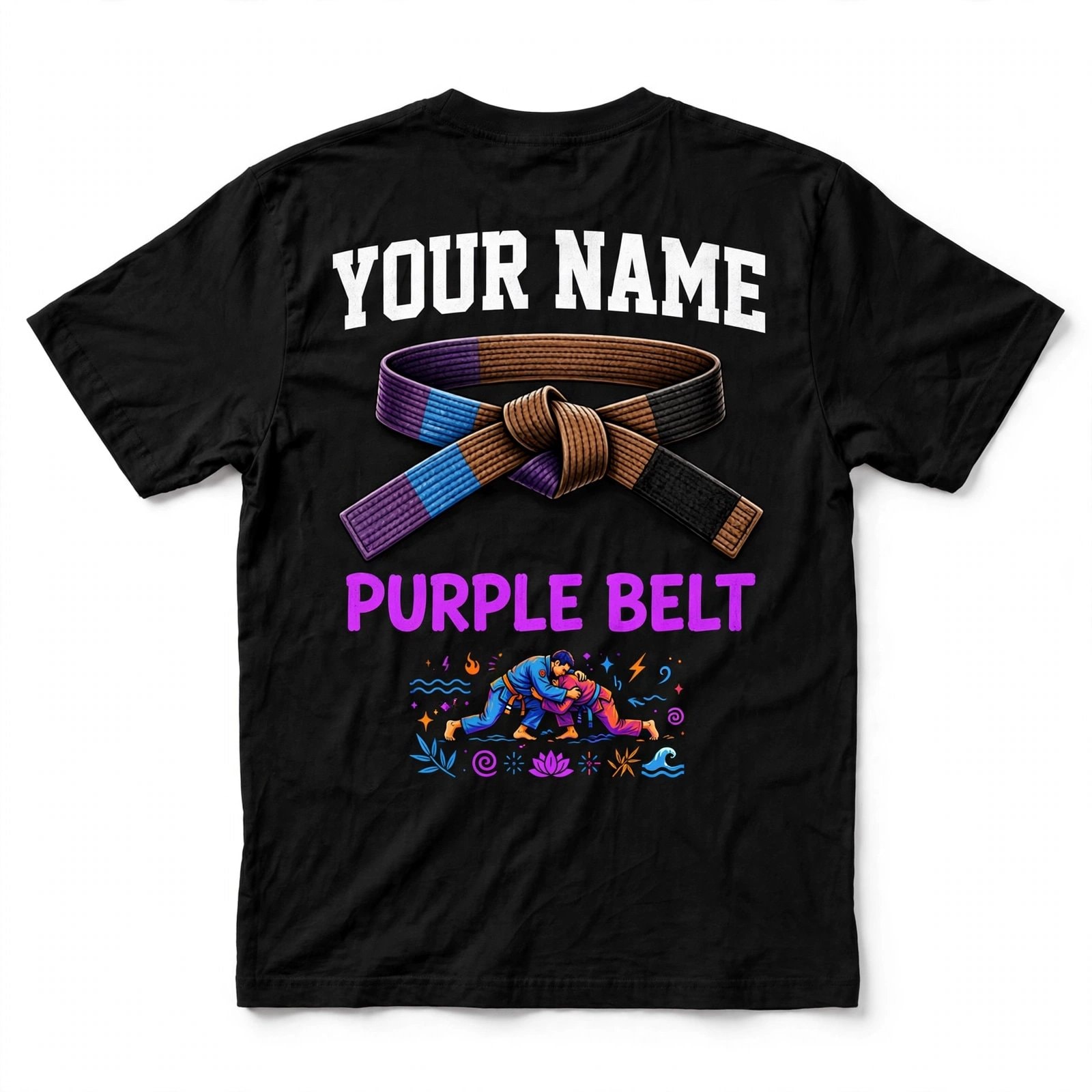 Custom Jiu Jitsu T-Shirt – Personalized Name & Belt Rank Tee